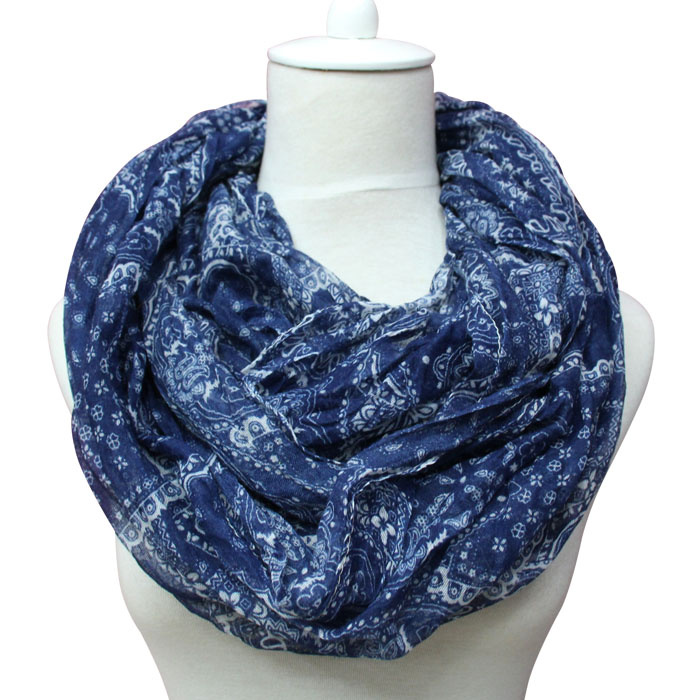 Lady Fashion Polyester Voile Loop Silk Scarf (YKY1020)