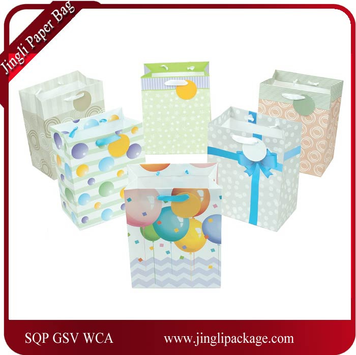 Gift Paper Bag for Brithday Part, Part Gift Paper Bag Color Folding Customzied Gift Paper Bag