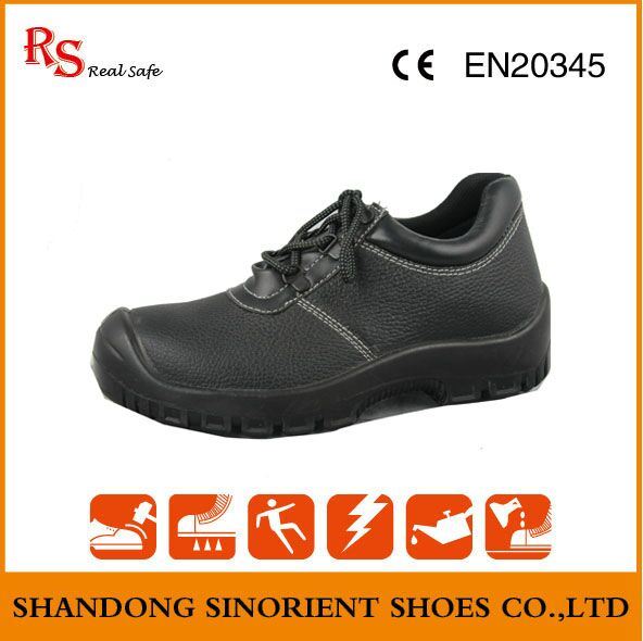 Ce Certificate Black Buffalo Leather ESD Chef Safety Shoes RS046