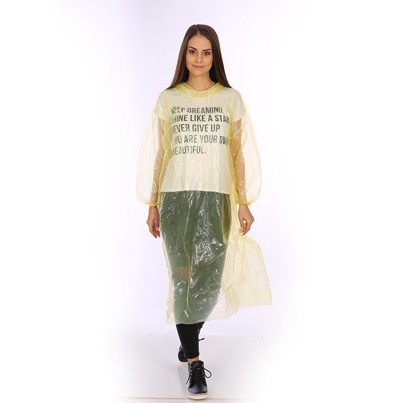 Promotional Disposable Raincoat Foldable Poncho Plastic PE Raincoats 2018