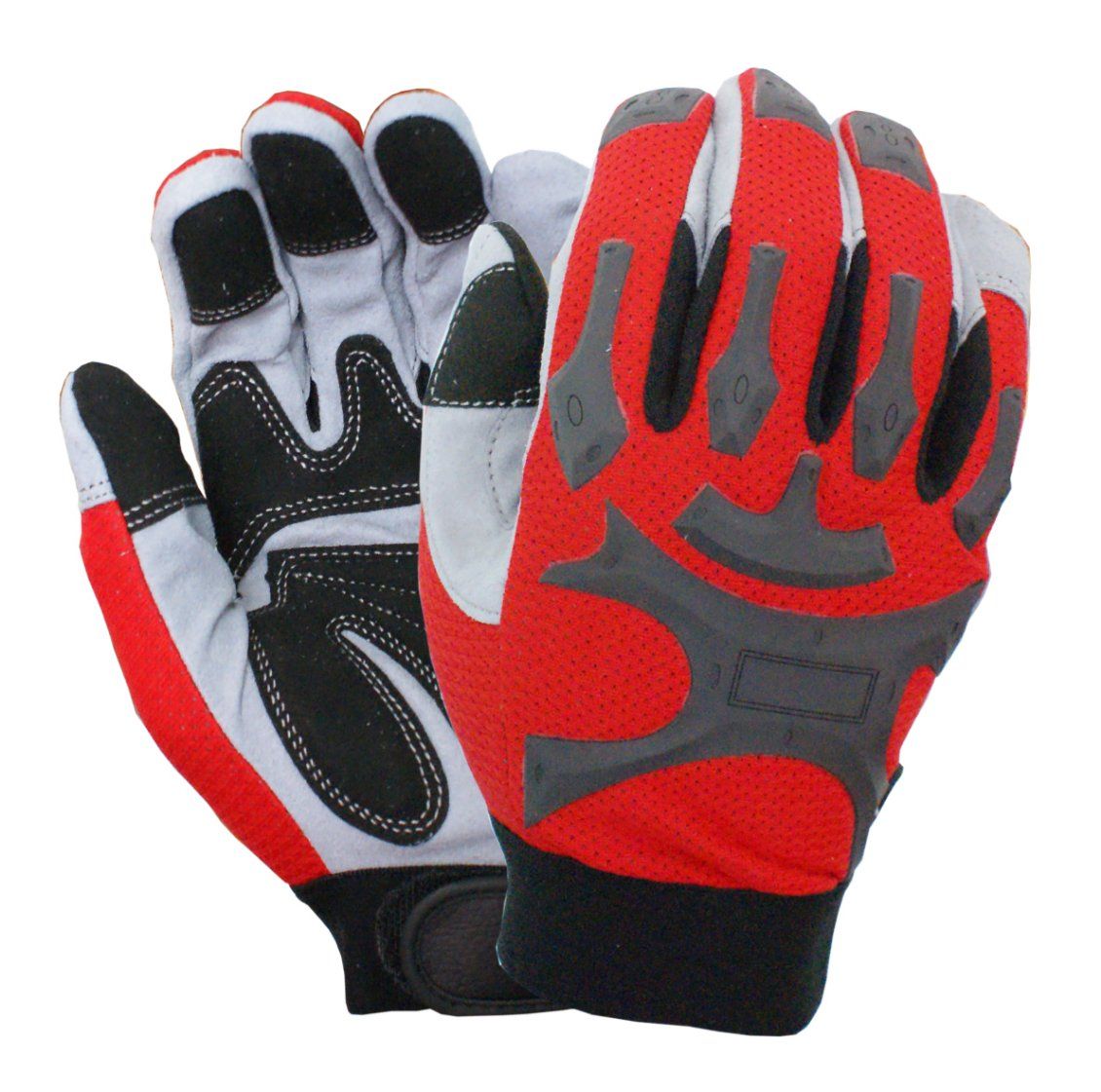 TPR Anti-Impact Mechanical Safety Work Gloves with Microfiber Palm