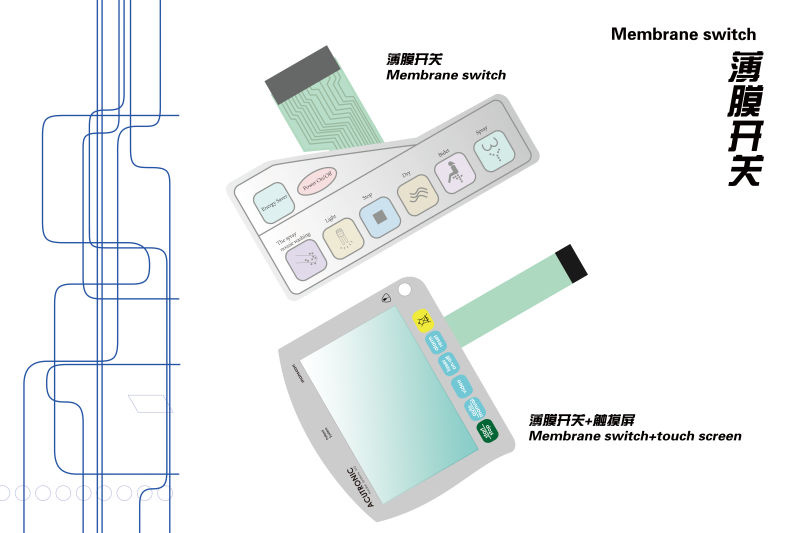 Two Embossed Buttons with Pet Circuit and FPC Circuit