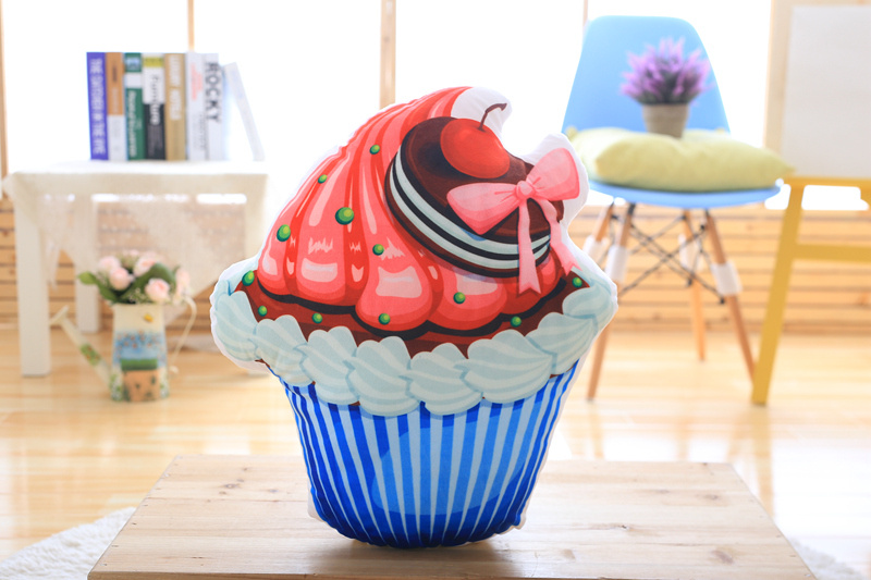 Customize Pillow Shaped Cake Plush Pillow Creative Toy Heat Transfer 3D Pillow with Your Own Logo