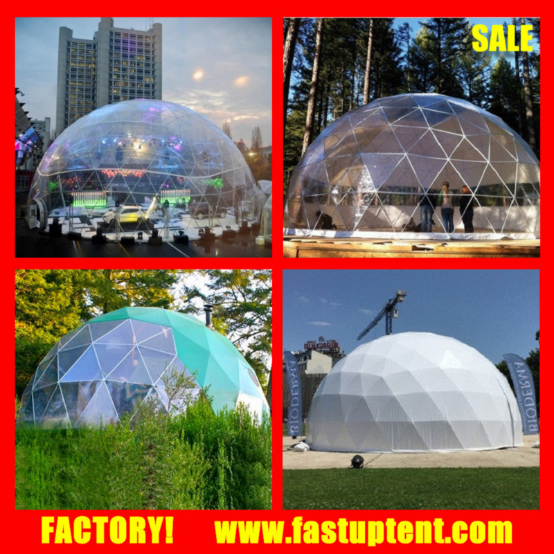 10m 16m 20m Full Transparent Galvanize Geodesic Dome Marquee Tent