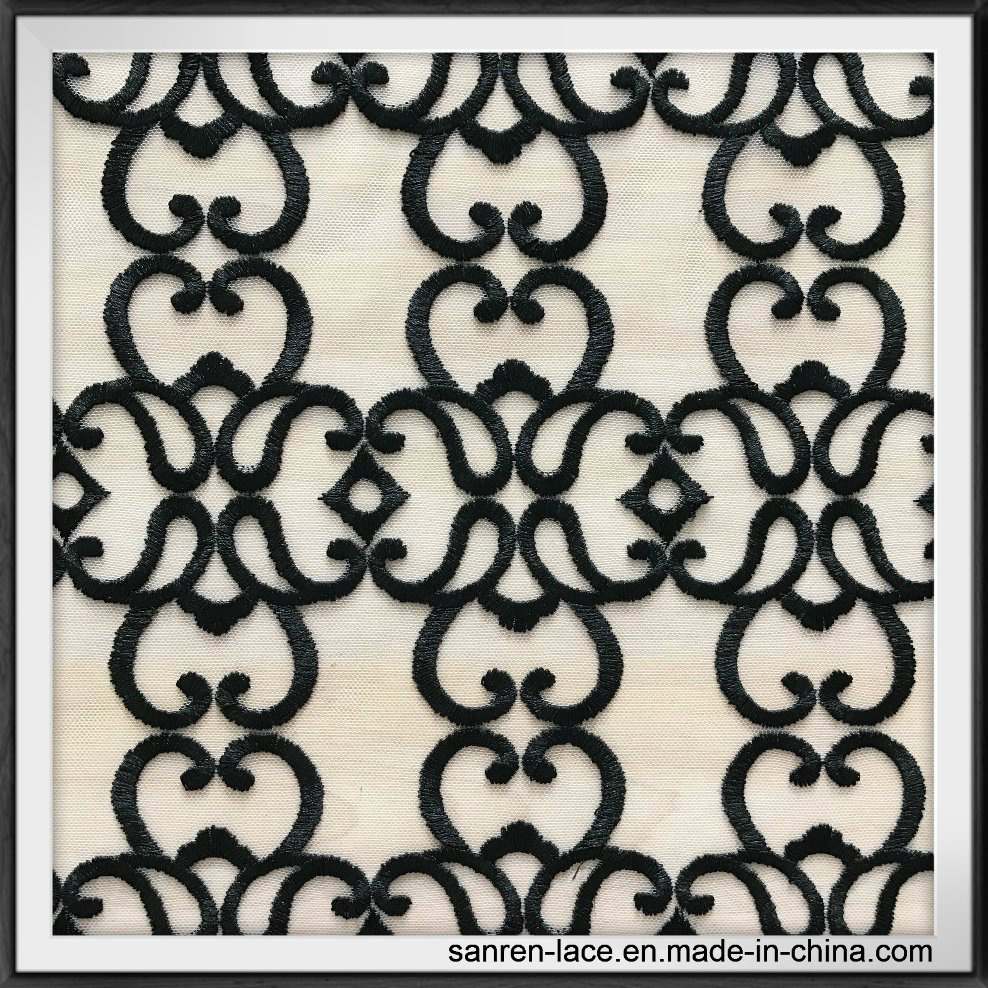 Mesh Embroidery Lace with Simple Style