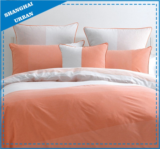 3 Piece Orange Color Shade Cotton Comforter Bedding