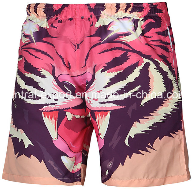 Oeko-Tex 3D Print Full Waist Polyester Men Board Short Swimwear