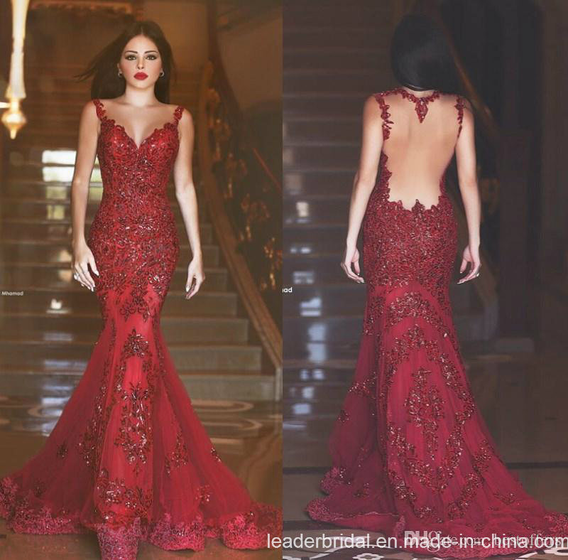 Lace Sequins Evening Dresses Wine Party Gowns Prom Dress PP2017
