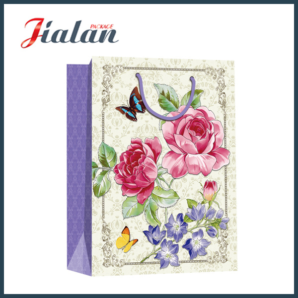 Full Printing Sunflower Holiday Design Custom Paper Bag with Handle