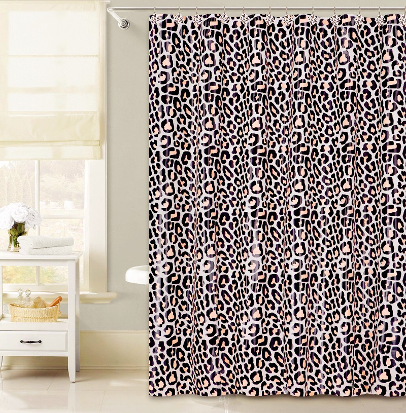 Leopard Disign PEVA Shower Curtain for Bathroom