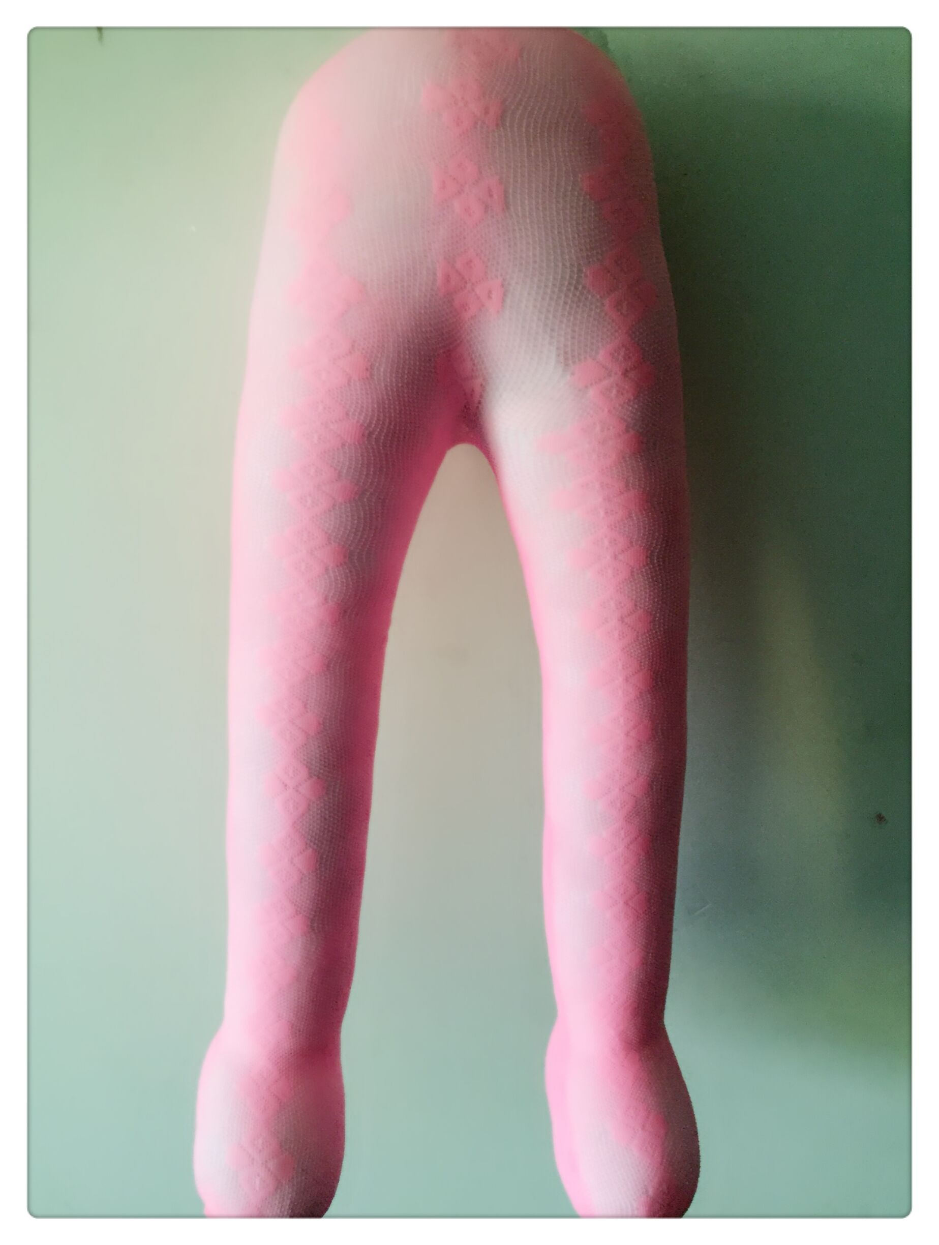 Child's Pantyhose in Pink with Floral Pattern