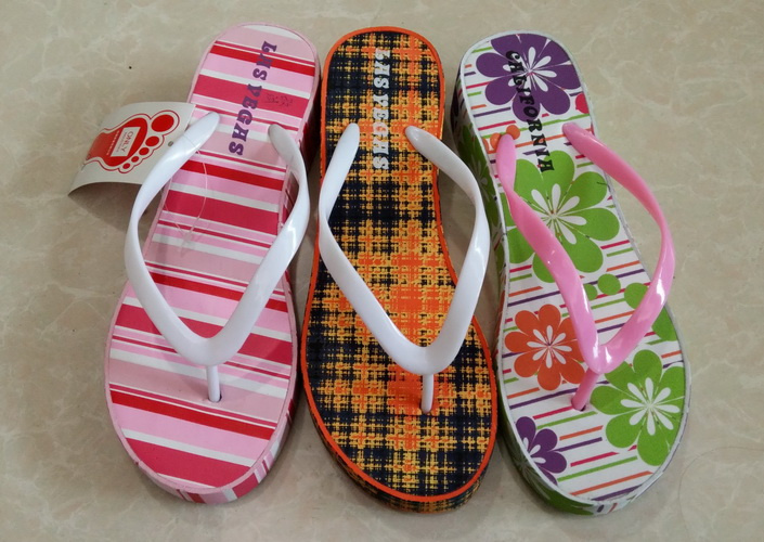 Plastic Wedge Heel Slipper of Woemn