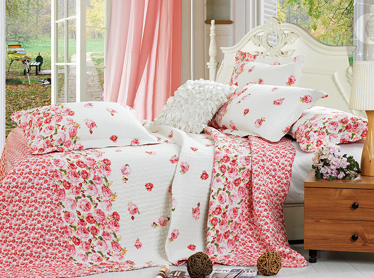 Customized Prewashed Durable Comfy Bedding Quilted 1-Piece Bedspread Coverlet Set for 55
