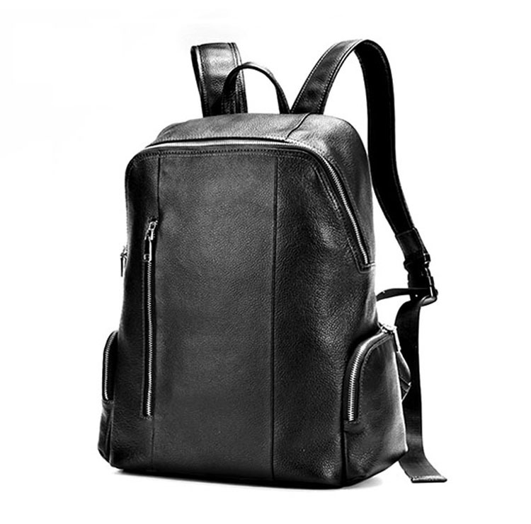 Good Quality Low Price Top Grain Leather Laptop Bag Backpack for Men