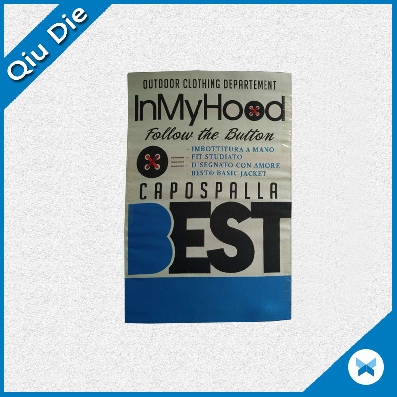Washable Soft Large Size Textile Label for Outdoor Wear Clothing