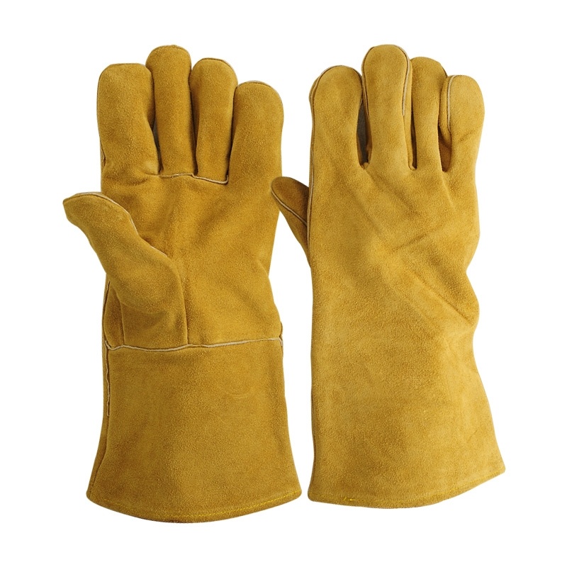 Cow Split Leather Anti-Heat Safety Welding Gloves with Good Quality