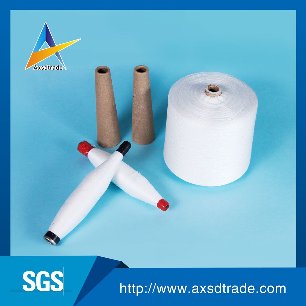 100% 40/2 Spun Polyester Sewing Thread Raw White