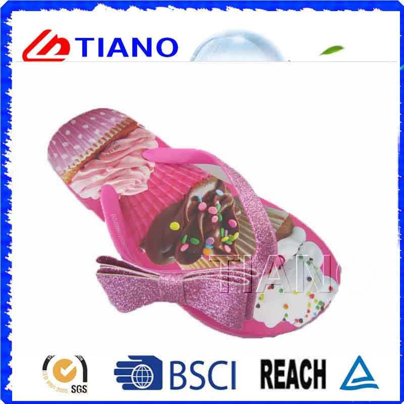 New Cheap Children Flip-Flops with Ice Cream Photo (TNK10062)