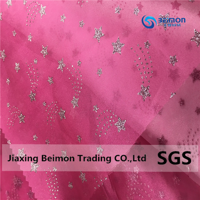 Gold Blocking Star of Organza Fabric for Decoration
