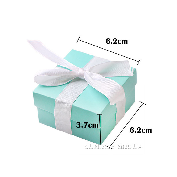 Handmade Small Gift Box Matte Baby Blue Gift Box with Lid