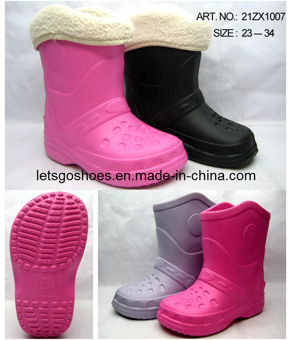 EVA Rubber PVC Winter Snow Boots Rain Boots with Fur