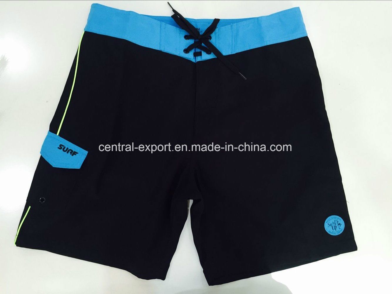 Oeko-Tex Full Elastic Waist Polyester Contrast Color Panel Children Board Short Swimwear
