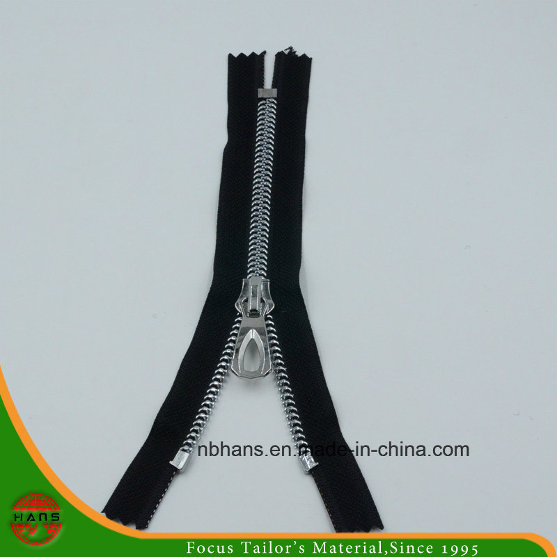 Fishbone Alloy Zipper with Silver Teeth
