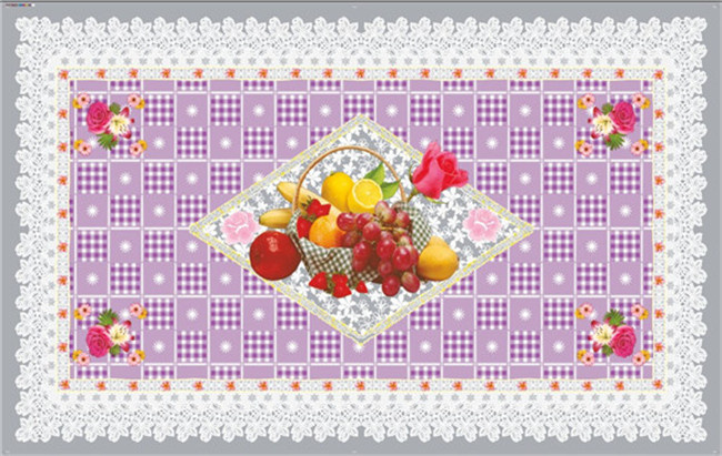 90*145cm Hot Popular PVC Printed Transparent Tablecloth of Independent Design (full color)