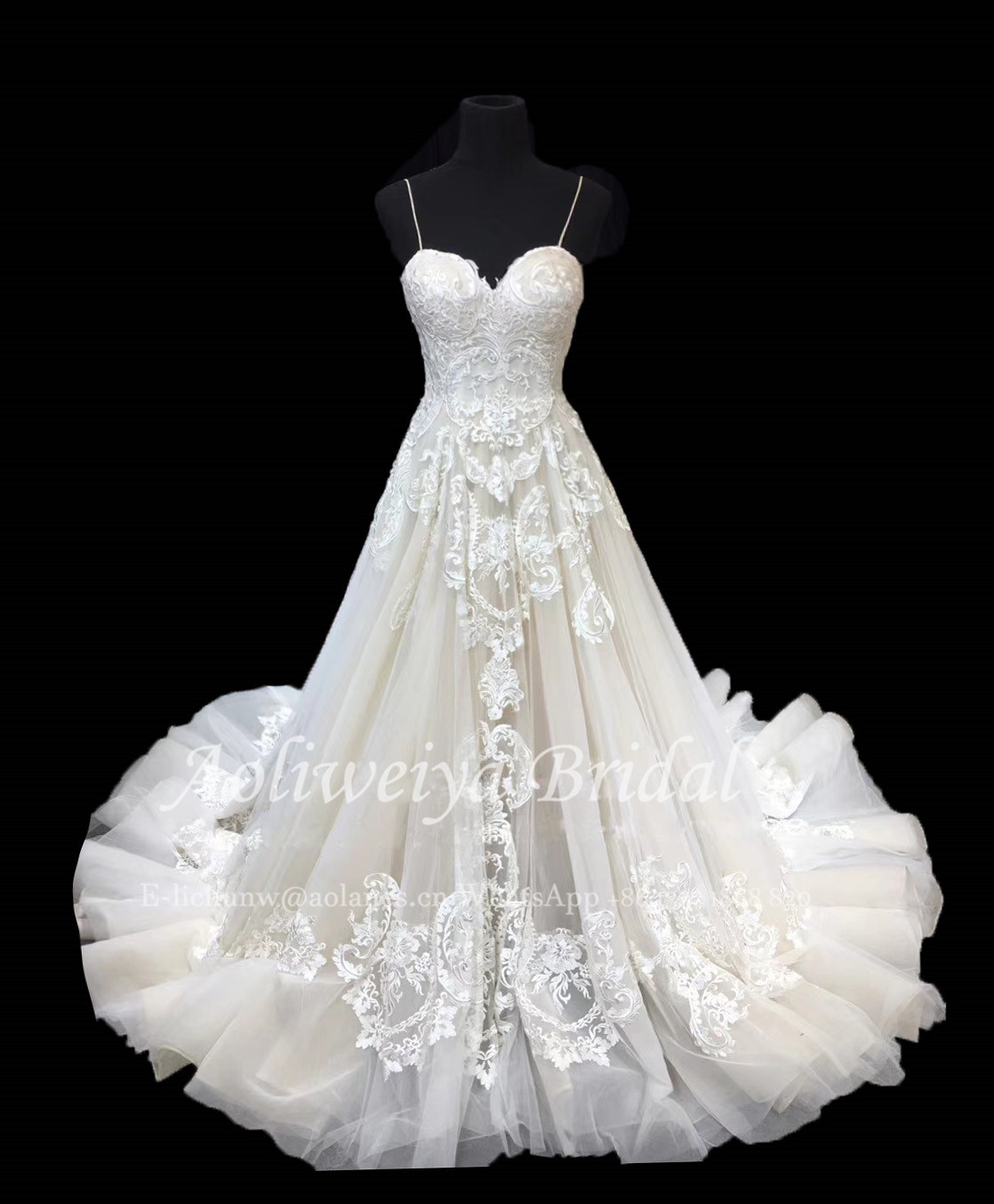 Aolanes Plain Lace Mermaid Strapless Wedding Dress 010211