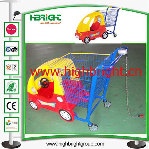 Supermarket Child Toy Shopping Cart with Coin Lock