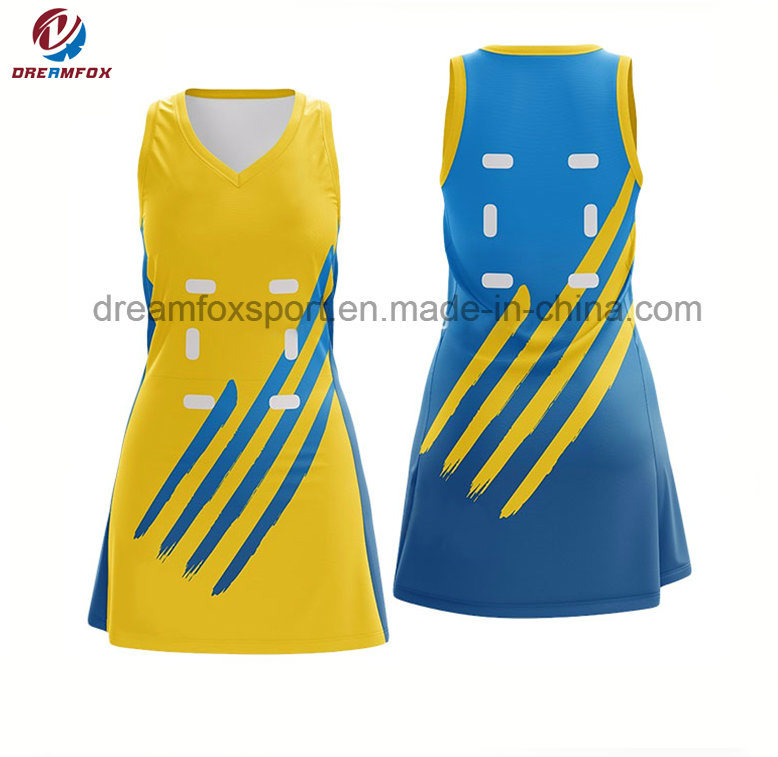 New Product OEM Custom Spandex Polyester Shirt Cheerleading Uniforms Bodysuits Team Netball