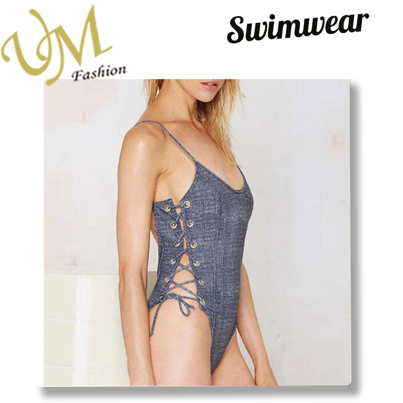 Nwe Style Backless String at Side Bathing Wear One-Piece Swimwear