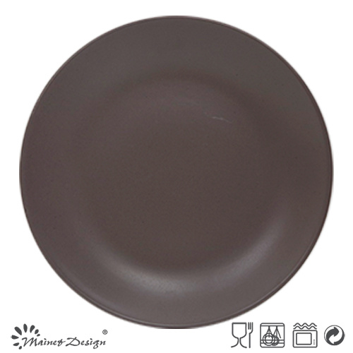 27cm Ceramic Dinner Plate Round Shape Solid Dark Brown