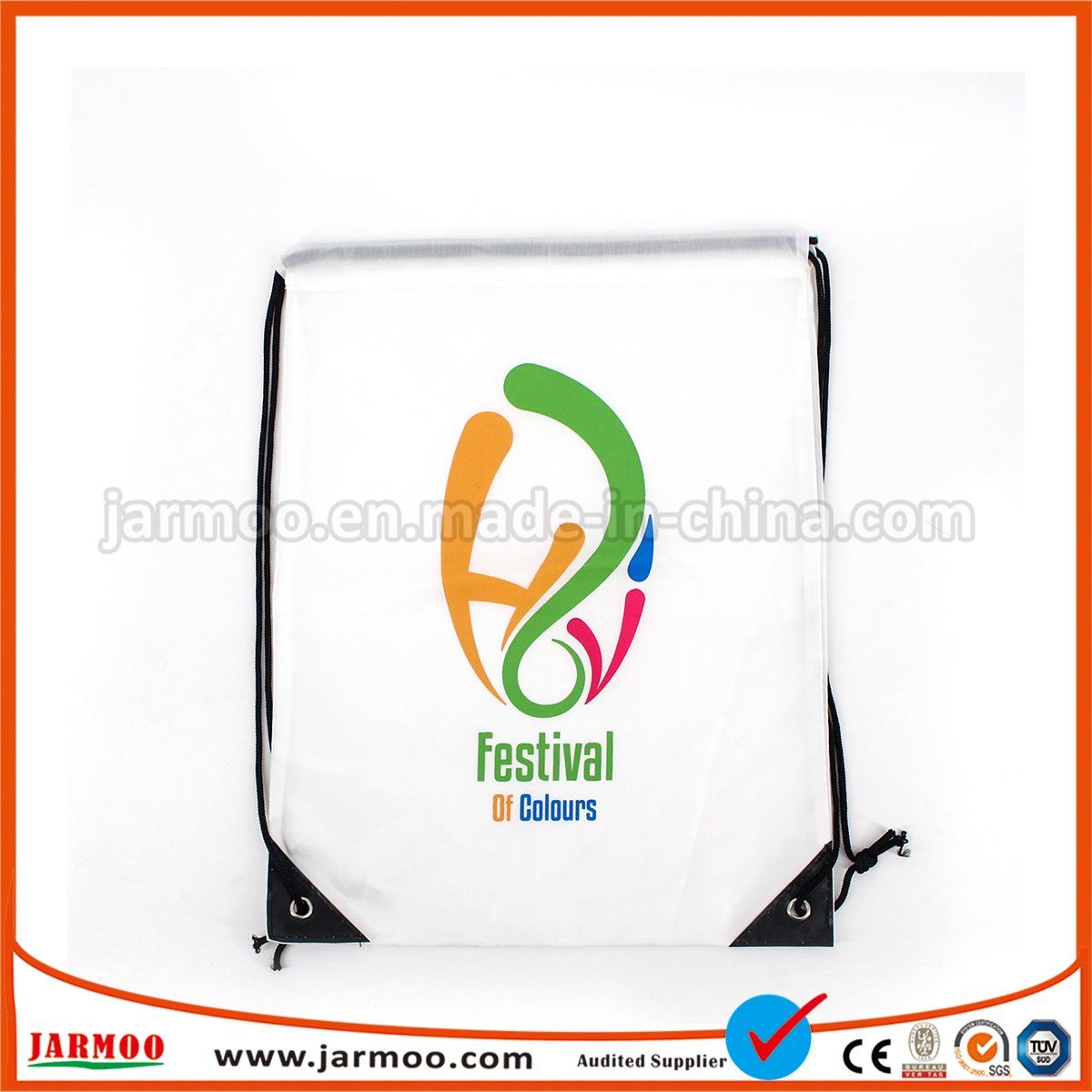 Hotsale Cheap Polyester Drawstring Bag with Logo Printed