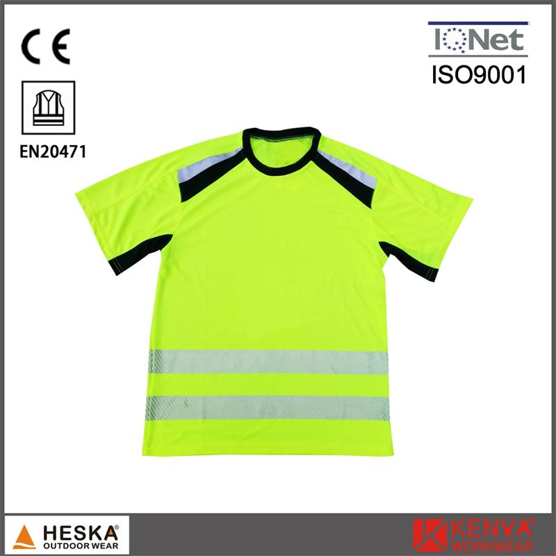 OEM En20471 No Button Breathable Work T Shirt Men