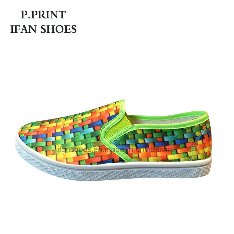 PU Weave Printting PVC Injection Shoes From Factory Cheap Price
