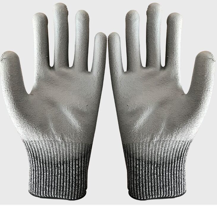 Hppe Cut Resistant Gloves PU Coated with High Grade Level