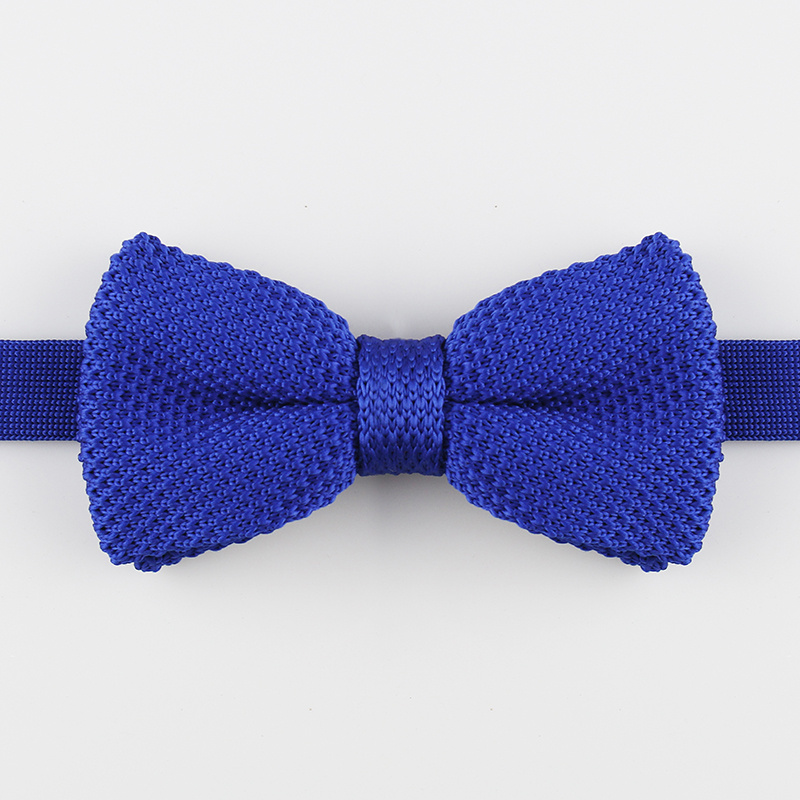 Royalblue Knit Bow Tie
