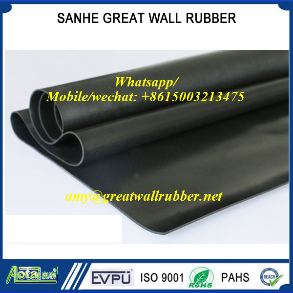 Natural Black Rubber Sheet Floor Mat with Hypalon Fabric