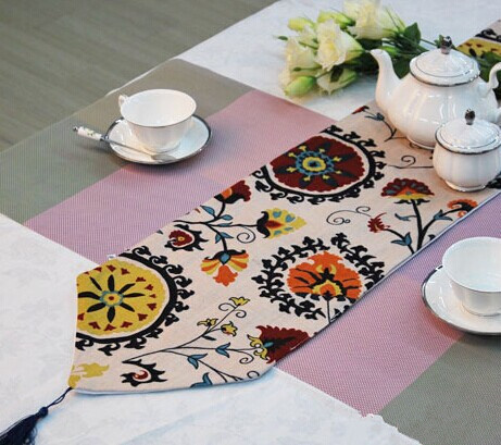 Faux Linen Table Runner Decorative Table Flag (ETR-03)