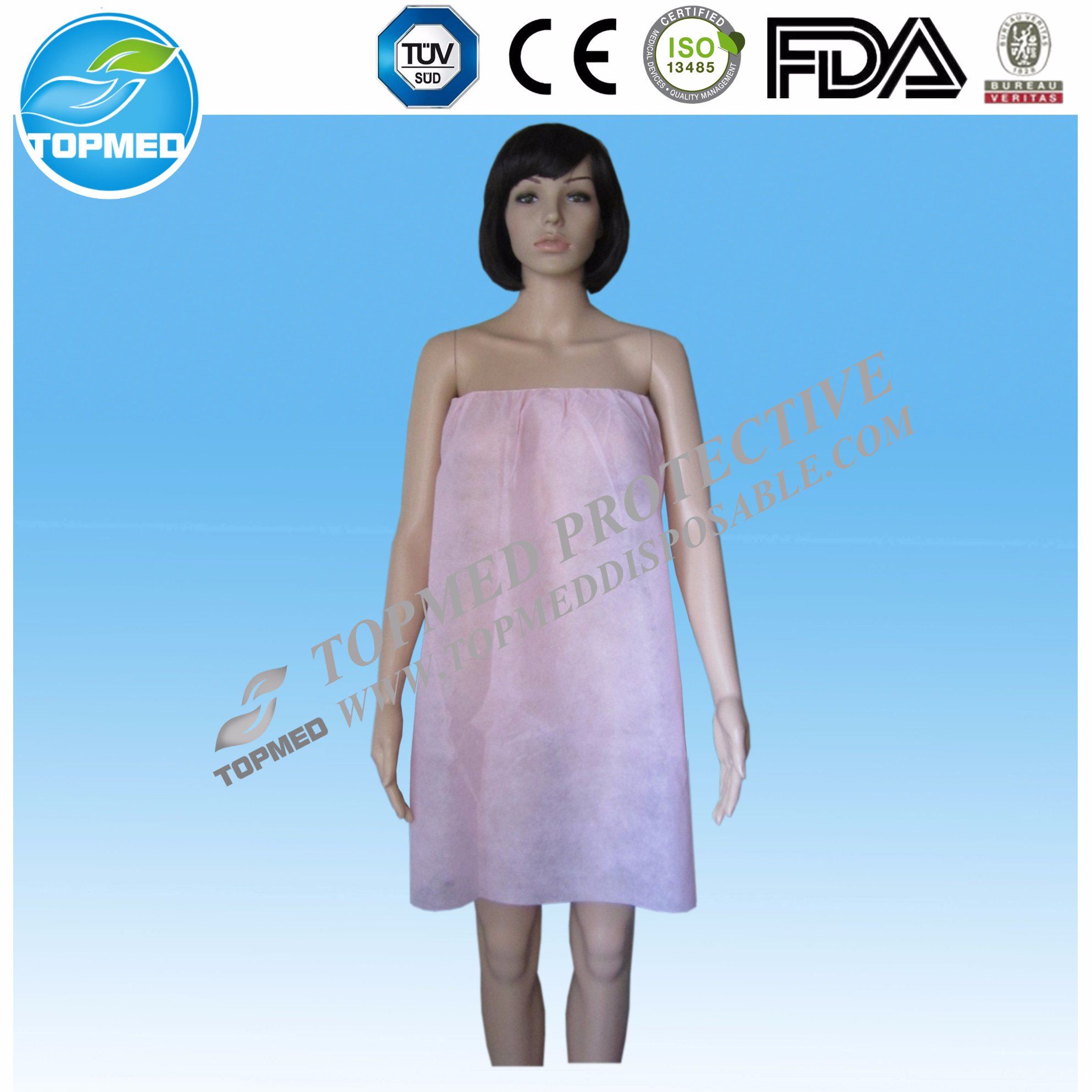 Nonwoven Disposable Bathrobe for SPA and Sauna