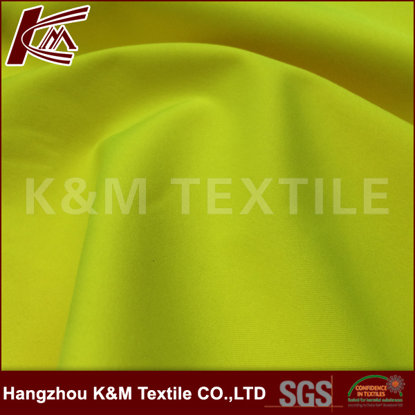 Yellow Fluorescent Paint Softshell Fabric 75D Polymer Fabric for Work Clothes