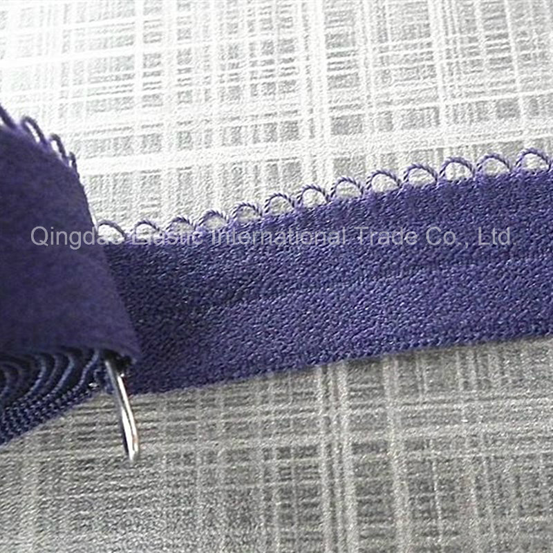 Picot Edge Fringe Center Foldable Soft Matte Elastic Purfle