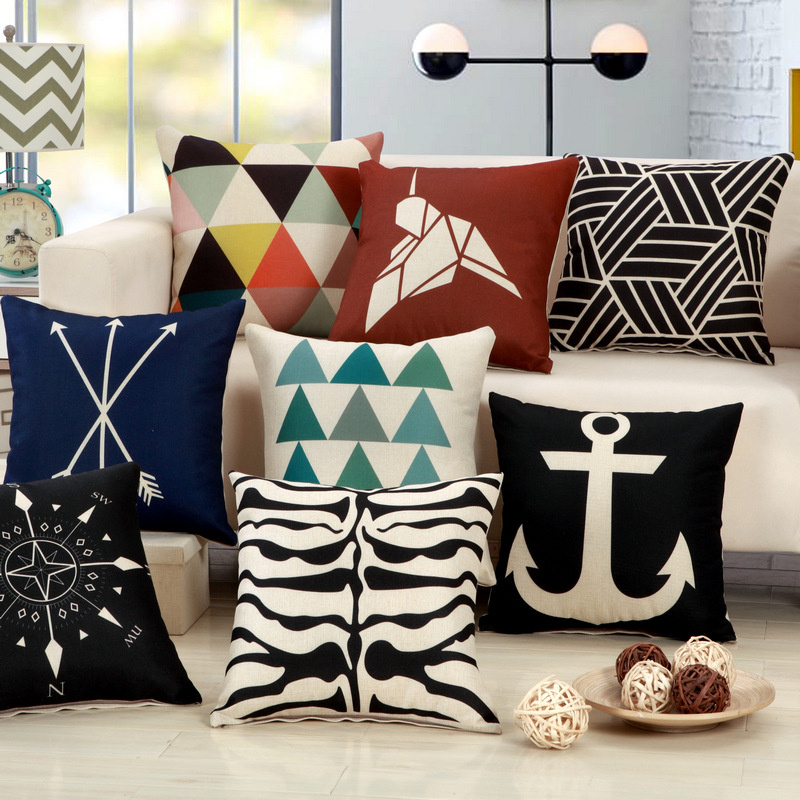Top Quality Square Decorative Cushion Cover Digital Printed Cotton Linen