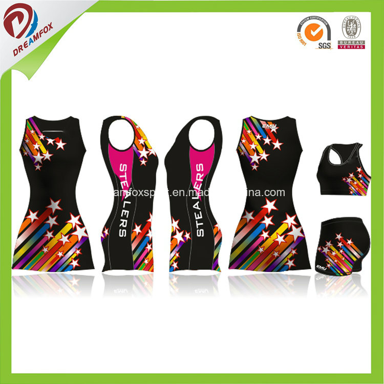 Sublimation Custom Cheap Netball Bibs Jersey Uniforms Netball Wear