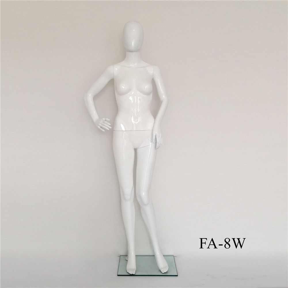 Window Display Factory Wholesale Plastic Glossy White Female Form Mannequin