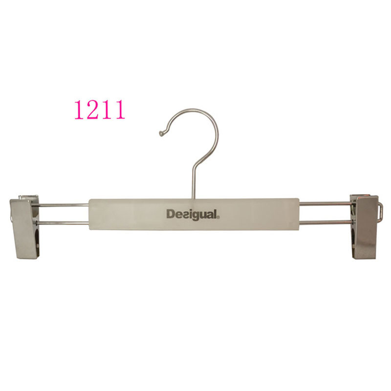Wholesale Display European Luxury Adjustable Metal Pants Clothes Hanger with Clips