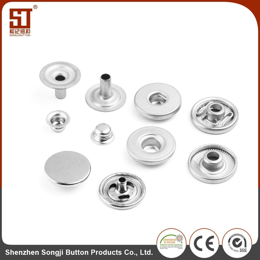 Fashion Walkingzone Monocolor Round Individual Metal Snap Button