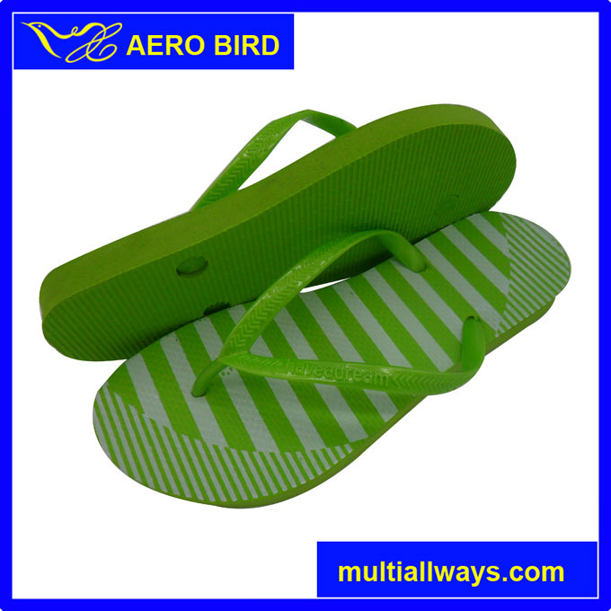 New Colorful Stripe Print PE Men Slippers
