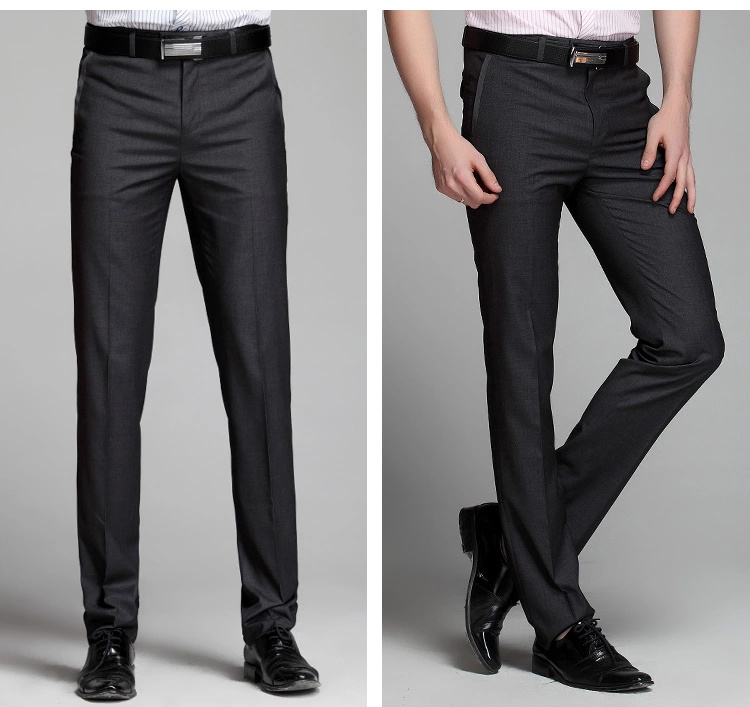 Wholesale Custom Design Non-Iron Men's Formal Business Pants in Black